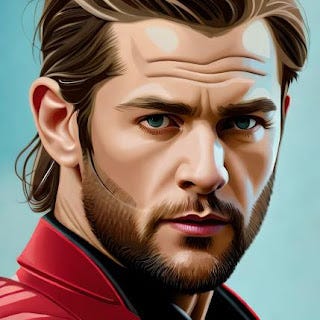 Ator de cinema de Thor Chris Hemsworth Pintura digital americana · Creative  Fabrica