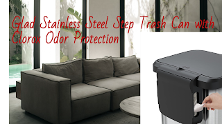 Glad Stainless Steel Step Trash Can with Clorox Odor Protection