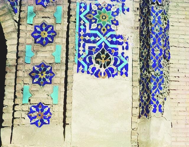 Detail of the gate from the left side of the interior. Gur-e-Amir. Samarkand.
