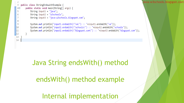 String endsWith​ Method Example and Internal implementation in Java | by  Venki Venki | Medium