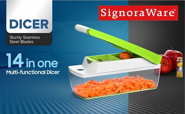 SignoraWare Slim High Jumbo Microwave Safe Office Two Compartment
