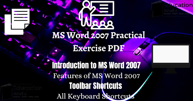 MS Office Word 2007 Practical Exercise PDF By Education Worlld Medium microsoft-word-toolbar-tabs-intelligencegasm