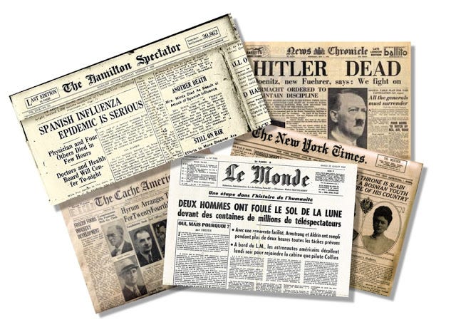 Papers Past, Newspapers