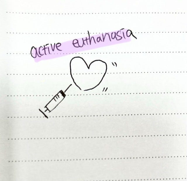 What types of active euthanasia should be legalized or accepted more in