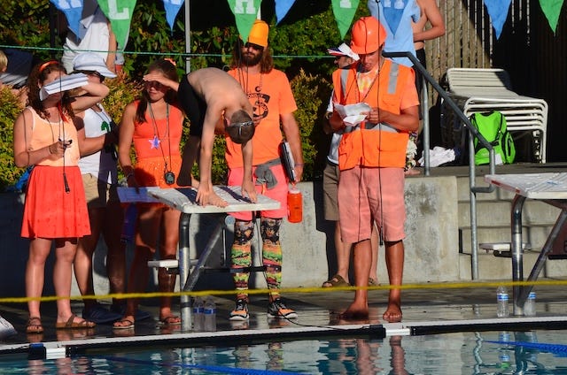Don’t look now. It’s swim team season. Picture taken by author.