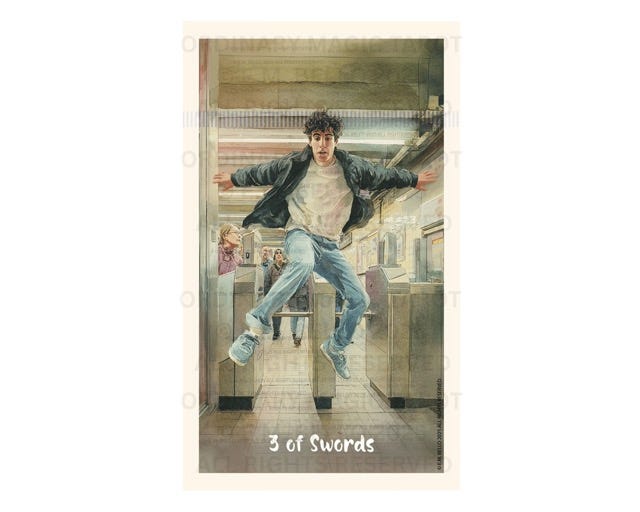 Ordinary Magic Tarot: 3 of Swords