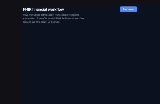 Modeling Healthcare’s Money Trail: Building a Live FHIR R4 Financial Workflow Demo