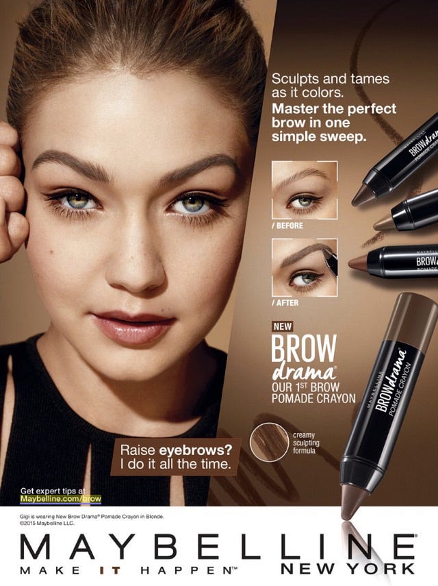 Bolder Brows , Bigger Bucks. Maybelline's new ad campaign for an… | by  Emily Cavanagh | Medium