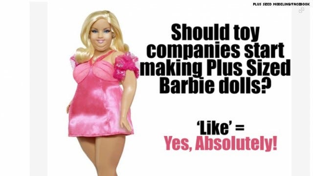 Plus Sized Fuss Double Chinned Barbie Raises Ire by