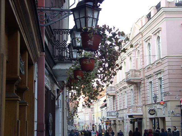 Castle Street in the Old Town of Vilnius, Lithuania