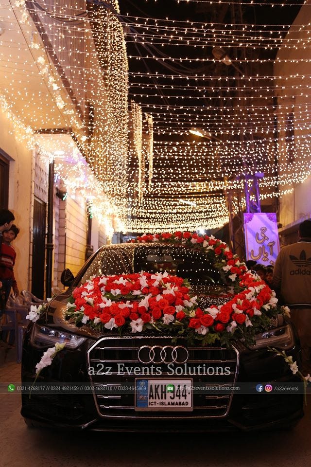 Creative Decorations for the Wedding Car by A2z Events Solutions., by Ijaz  Ali