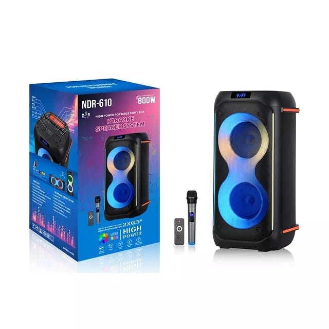 800W Peak High Power Family Party Karaoke Sound Heavy Bass Outdoor Portable Wireless Bluetooth…