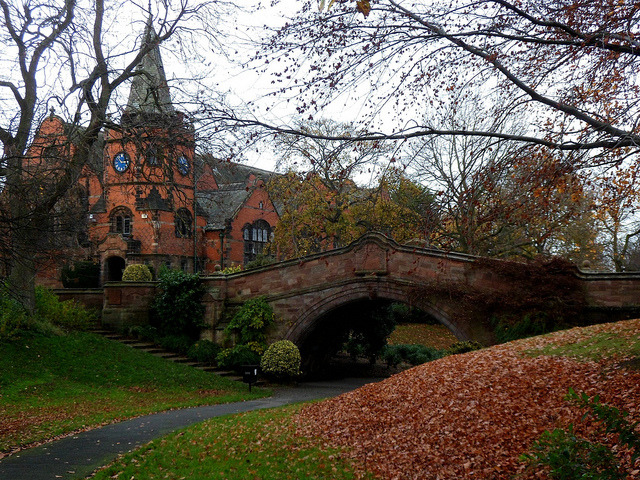 Autumn in Port Sunlight village, Liverpool, England