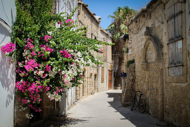 Medieval streets of Kyrenia in Northern Cyprus