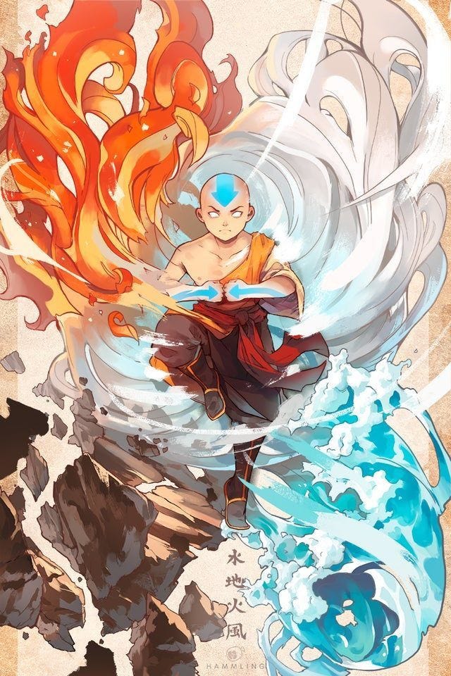 How good is Aang(without the Avatar State) with the four elements