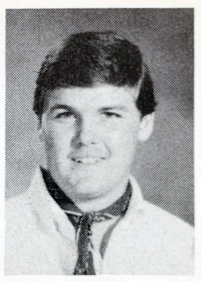 Darrell in our junior year of high school, 33 years before being elected sheriff