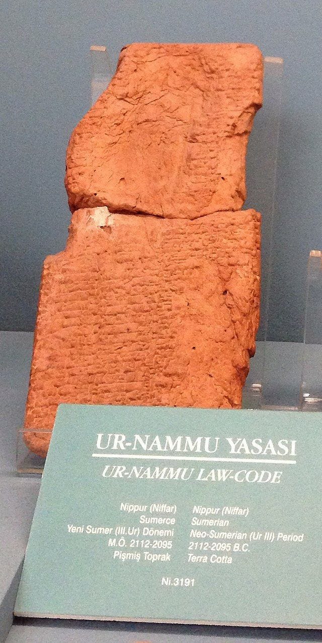The Code of Ur-Nammu: Ancient Laws from a Sumerian King
