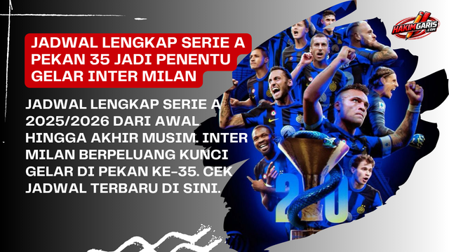 Jadwal Lengkap Serie A 2025/2026: Persaingan Gelar Makin Panas hingga Pekan Akhir