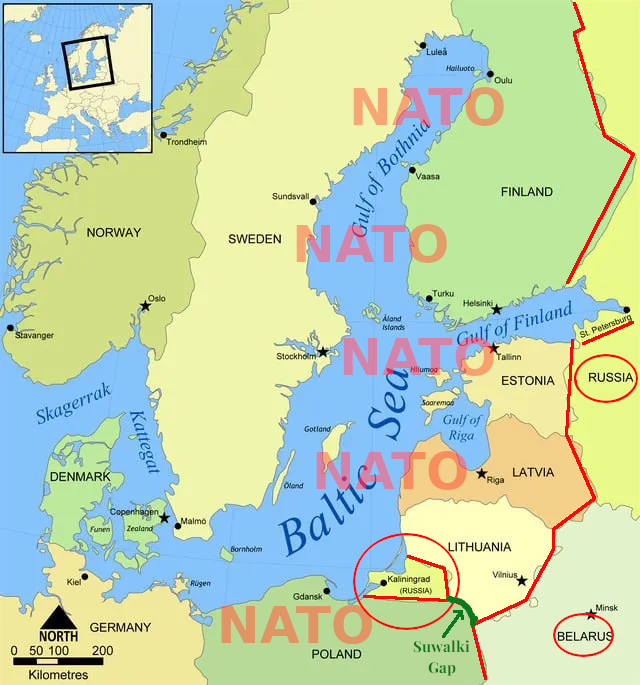 Suwalki Gap. Image source: Telegram, author overlays