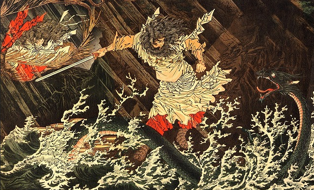Susano'o Slays Yamata-no-orochi the Eight-Headed Dragon: A Medicine Story  from the Japanese Creation Myths, by Naoko Yogi Takiguchi