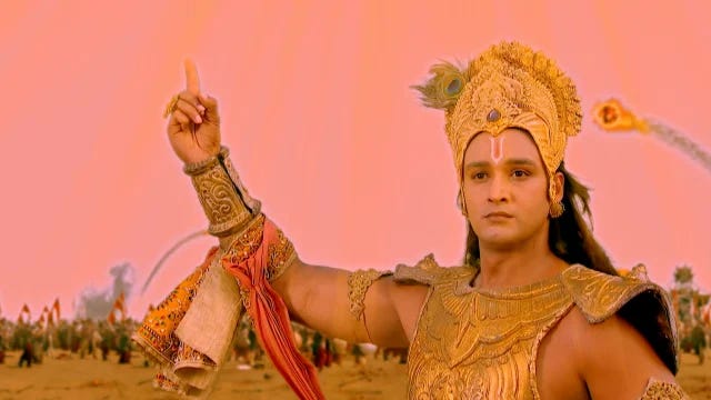 Source: Disney+ Hotstar | Krishna intervening to fight Bhishma