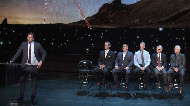 Tom DeLonge and his advisors, presenting TTSA