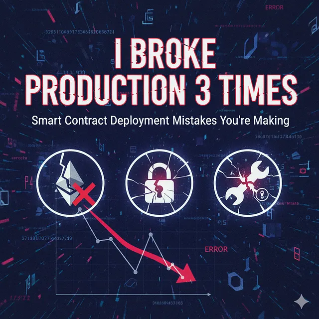 I Broke Production 3 Times: Smart Contract Deployment Mistakes You’re Making