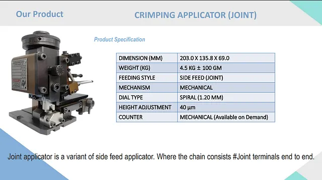 Crimping Applicator - End Feed