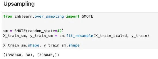 Upsample training data with SMOTE — Python implementation (Image by author)