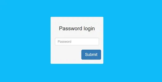Web page only with password Input field