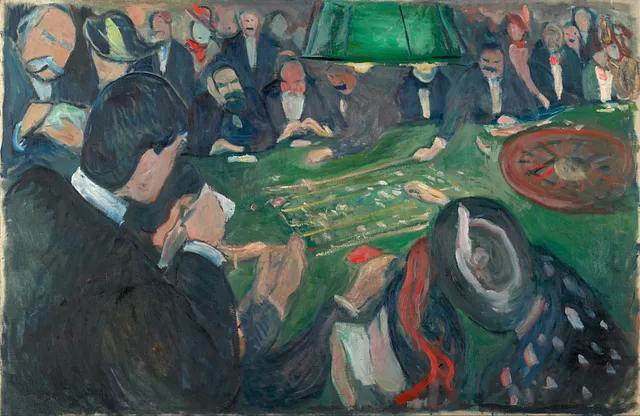 “Al tavolo della roulette a Monte Carlo” di Edvard Munch (1892)