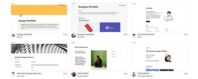 Free notion templates