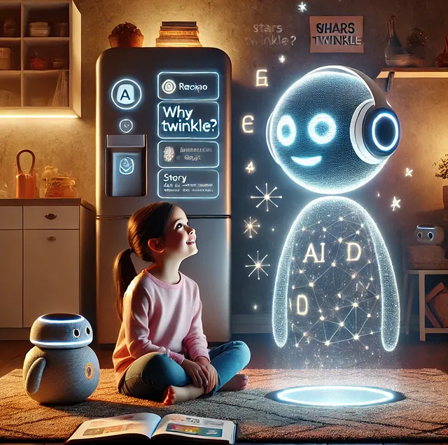 As AI becomes a playmate, tutor, and guide, the lines between tech and parenting blur — are we ready for algorithmic co-parenting? (DALL-E)