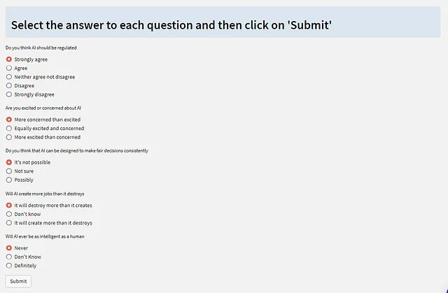 Presentazione del questionario - screenshot dell'autore