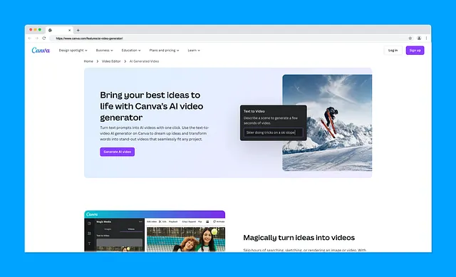 Canva Video Landing Page