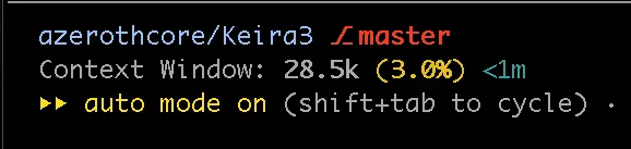 Claude Code context usage indicator