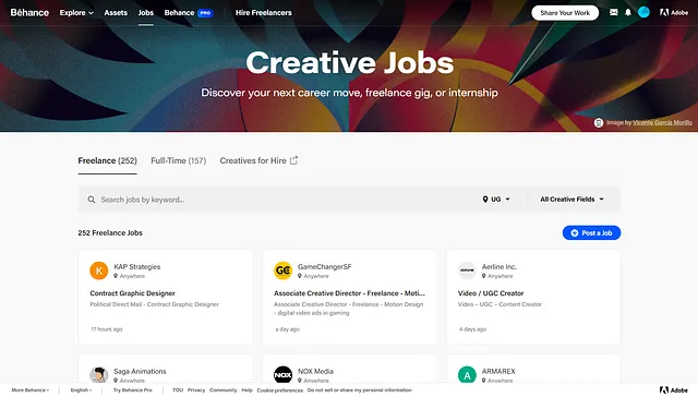 Behance — Job board