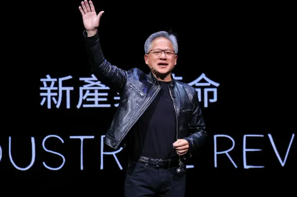 Reflection of Nvidia CEO Jensen Huang keynote at Computex 2024