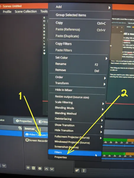 Right-click Filters
