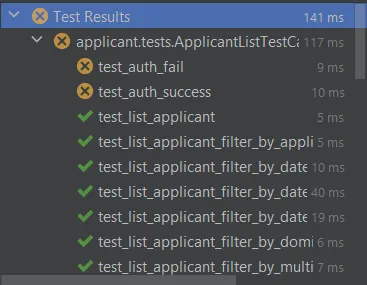 Test masih failed karena belum ada implementasi