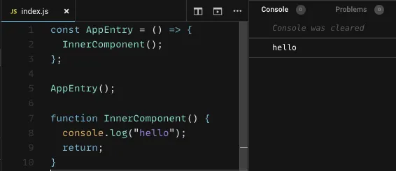Example showing that the function keyword causes the function to be hoisted