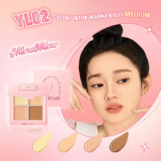 Pratinjau Pinkflash Double Fit Full Coverage Concealer Tahan Lama