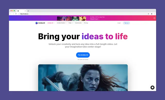 InVideo Landing Page