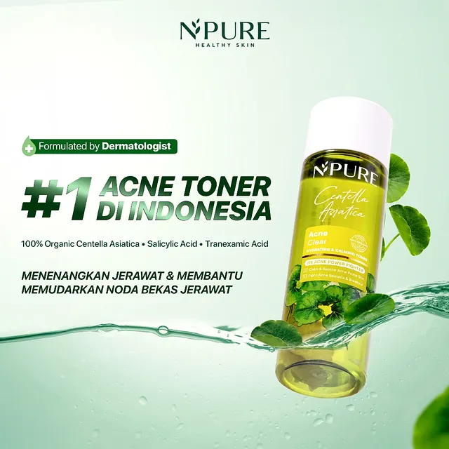 NPURE Cica Acne Toner untuk Kulit Jerawat & Berminyak 150 ml