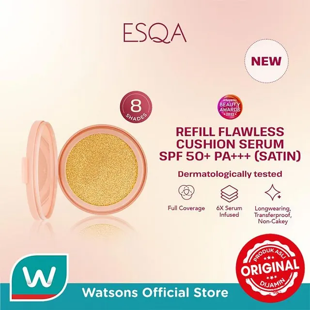 Pratinjau ESQA Flawless Cushion Serum SPF 50+ Satin