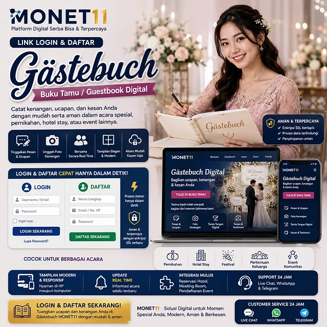 Monet11 Link Login & Daftar Gästebuch (Buku Tamu / Guestbook)