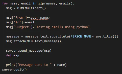 Sending emails to all receivers