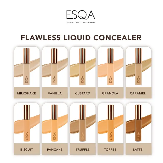 Pratinjau ESQA Flawless Liquid Concealer High Coverage Lightweight
