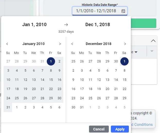 Setting Date Range