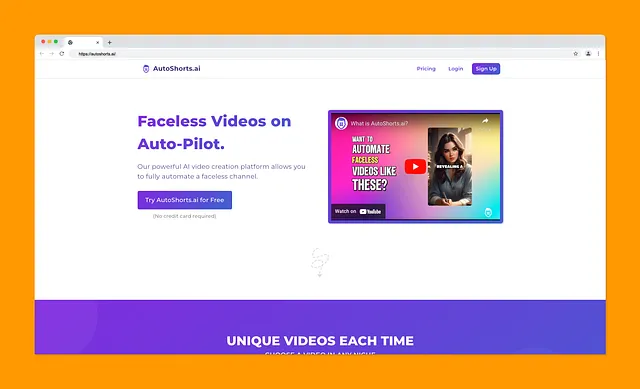 AutoShorts Landing Page